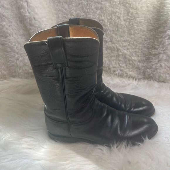 Justin Boots Other - Vintage Justin Classic Black Roper USA Style 3133 Cowboy Boots Mens Size 8